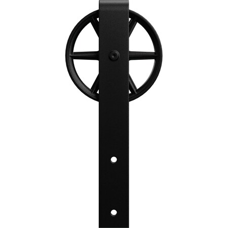 Ekena Millwork Premium Wagon Wheel Roller Hanger w/ Bolts for Barn Door for 1 3/8" Doors, Matte Black GB60013RWMB